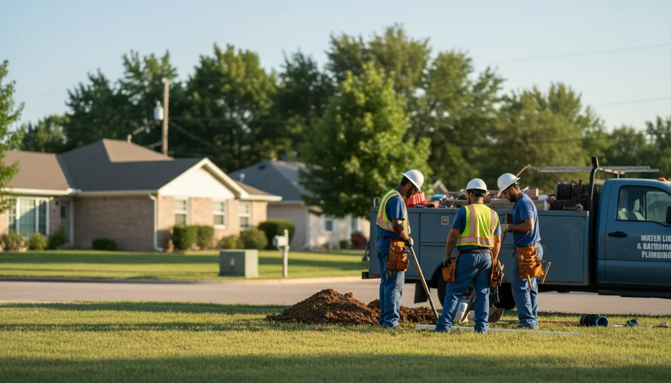 Residential water line and bathroom plumbing service in Patterson, AR